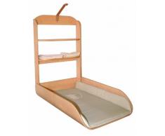 roba Cambiador Abatible de Pared en Madera Natural + Colchón Impermeable Liebhabaer - 2 Estantes Prácticos - Ahorra Espacio - Soporta Hasta 11 kg