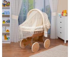 WALDIN Cuna Moisés, carretilla portabebés XXL, 6 colores a elegir,beige/amarillo/a cuadros