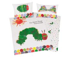 Herding 246001063 - Juego de funda nórdica infantil de linón, diseño de La pequeña oruga glotona (40 x 60 cm + 100 x 135 cm)