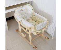 Baby Moses cesta con soporte Cestas de Moisés con soporte Cama de cuna portátil estándar con marco de pino oscilante Coche Cesta para dormir para recién nacidos Suministros maternos e infantiles