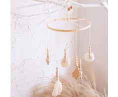 lets make Campana de Cama Creativa Campana de Viento de Cuna de Madera Baby Mobile Decoraciones de Pared de Estilo Nórdico Carpa para Cuna Regalo de Recién Nacido de Adorno de Habitación