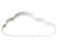 Led Plafón en forma de nube Iluminación de techo, ultrafino 5 cm, luz de techo para niños, lámpara de dormitorio, habitación, salón (Luz blanca, Borde blanco (50 * 28 cm) 36 W)