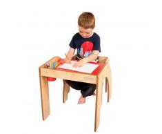 Little Helper - Pupitre infantil con 2 sillas, color beige y rojo