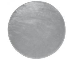 DOUCEUR DINTERIEUR - 1603060, Tapete Terciopelo Redondo, 90 Cm, Louna, Terciopelo, Gris