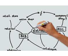 Be!Board B1300 - Pizarra de cristal magnética / tablero de notas magnético en vidrio, 90 x 60 cm, color blanco