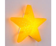 nette habitación de los Niños Dibujos animados apliques Baby creativos de habitación de niño de niña de habitaciones Noche Lámpara de pared de estrellas luna de flores de Wolke de pared de luz (Estrella de amarillo)