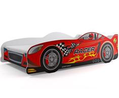 Cama Auto coche Cars 160 x 80, con somier y colchon