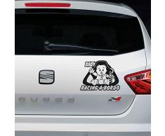 Custom Vinyl Pegatina Bebé Racing (Blanco)