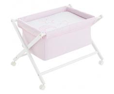 10100904 Minicuna plegable tijera blanco CUADRO Rosa