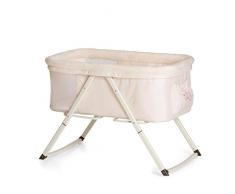 Hauck Dreamer - Minicuna con funcion mecedora, cuna de viaje, incluido colchon y compartimentos para almacenaje, plegable y montaje fácil, beige