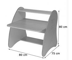 Mobeduc Mesa Ordenador Infantil/Primaria, Haya, Haya y Blanco, 80x75x80 cm