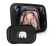 Meinkind Espejo Retrovisor Bebé para Vigilar al Bebé en Coche, 360° Ajustable Irrompible 100% Inastillable Espejo Coche
