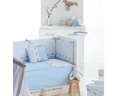 Bimbi Class - Edredón, 62 x 125 cm, color blanco y azul
