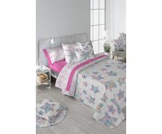 Starlet - Juego Funda Nórdica Infantil con Funda Edredón, Funda Almohada y Sábana Bajera. (Cama 90 (160x240 cm), Fucsia)