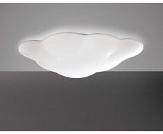 NUBE Plafón lámpara de techo pared para habitación infantil, Bombillla 3xE27 color blanco
