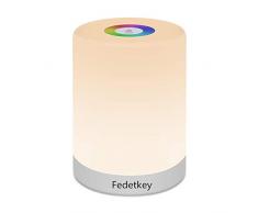 FiDi Tek Lámpara LED Luz Nocturna Regulable, Infantil, Diseño de Control Táctil, para Escritorio Recargable y Camping, 2.4 W