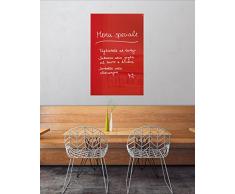 Sigel GL142 - Pizarra de cristal magnética, 100 x 65 cm, rojo