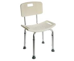 OrtoPrime Silla para Ducha OrtopÃ©dica - Taburete BaÃ±o con Respaldo - Asiento para Ducha Regulable en Altura - Silla para Ducha para Personas Mayores - Antideslizante Ducha