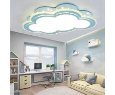 Lámpara de techo LED infantil Nubes Forma Sencilla Moderna creativa Niños y Niñas Dormitorio calientes Caricatura Princesa habitación Luces 30 W Iluminación Azul