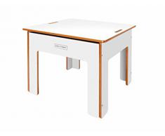 Little Helper - Mueble 3 en 1 escritorio y banco infantil (con tablero de mesa abatible y reversible), color blanco