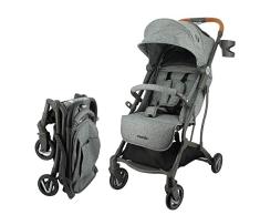 Silla de paseo CASSY ligera y compacta - Plegable con una Mano (gris)