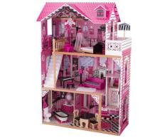 KidKraft- Amelia Casa de muñecas de madera con muebles y accesorios incluidos, 3 pisos, para muñecas de 30 cm , Color Multicolor (65093)