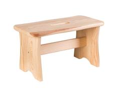 axentia de Madera Taburete de Paso - 100% Certificado FSC Madera de Pino, rústico Vintage Taburete de Paso para Adultos y niños - Madera Reposapiés 40 X 20 X 22 cm