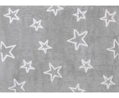Aratextil. Alfombra Infantil 100% Algodón lavable en lavadora Colección Estrella Gris 120x160 cms