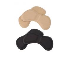 Pegatinas de Talón Almohadilla de Talón Plantillas de Talón para Mejorar Ajuste y Comodidad (3 Negro y 3 Beige)