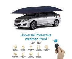 Xljh Portátil Totalmente Automático Cubierta de Coche Carpa de Control Remoto Sombrilla de Sol Paraguas Cubierta de Techo Exterior Kits de Protección UV,Blue