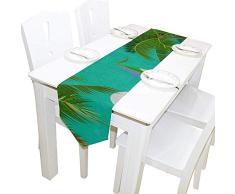 Mackinto Table Runner Hello Summer Palm Tree Ship Bird Decoración del hogar Tocador Bufandas Mantel Antideslizante Mantel de café