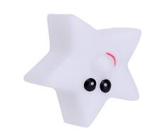 Pinzhi - Estrella Lampara Noche Luz del LED Infantil Nocturna para Dormir Habitación Iluminación 7 Colores Fiesta de Navidad