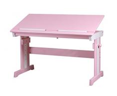 SixBros. Mesa Escritorio Infantil Pino macizo fucsia/blanco RD00177-1/1872<