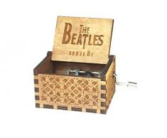 Cuzit Caja de Música, Diseño de The Beatles, Tallado Antiguo, Regalo de Navidad, Cumpleaños, Fiesta, Suministro de manivela de Madera, Juguete Musical