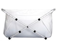 Bañera de bebé plegable Bibabad - Bañera antideslizante, portátil - Adecuado para niños de 1 a 8 años - Bañera independiente - Blanco 60-80 cm