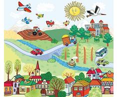 AG Design FCSXL 4803 Cortinas para niÃ±os, Tela, Multicolore, 180 x 160