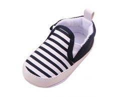 Minetom Casuales Zapatos del Niño Zapatillas de Bebé Unisex Algodón Cómoda Mezcla Rayas Antideslizantes Zapatos Azul oscuro 12 cm