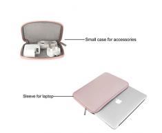 MOSISO Funda Protectora para 13-13.3 Pulgadas MacBook Air, MacBook Pro/Pro con Pantalla Retina/Ultrabook, Repelente de Agua de Lycra Laptop Manga Bolsa con Un Pequeño Caso, Bebé Rosa