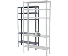 Estanteria metálica blanca 5 baldas 180 x 90 x 30 cm.