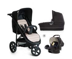 Hauck Rapid 3 Plus Trio Set - Carro deportivo 0 meses hasta 25 kg, coche de bebes 3 piezas de capazo, sillita adaptable a base isofix, ligero, manillar ajustable, plegado con una mano, grupo 0+, beige