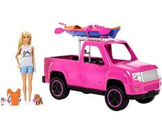 Barbie Camping Fun, Coche de Barbie con Muñeca y Accesorios de Acampada (Mattel FNY40) , color/modelo surtido
