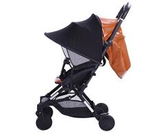 Happy Cherry Portátil Parasol Protector contra Sol Lycra Anti-UV Sombrilla Cobertura Universal para Silla de Paseo Cochecito Carrito de Bebé - Negro