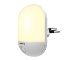Luz Nocturna Infantil, Techole Lampara Nocturna Enchufe con Sensor de Luz Automático, Luz Quitamiedos Infantil para Niños, Habitación Bebé, Dormitorio, Sala, Garaje, Baño, Pasillos, Cocina