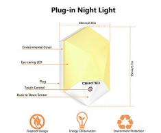 Luz Nocturna Infantil, Deknei Lampara Nocturna Enchufe con Sensor de Luz Automático, Luz Quitamiedos Infantil para Niños, Habitación Bebé, Dormitorio, Sala, Garaje, Baño, Pasillos, Cocina (2 paquete)