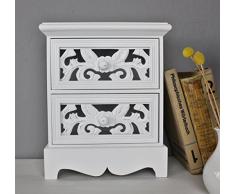 elbmöbel.de - Cómoda (madera, tamaño pequeño), diseño vintage, color blanco
