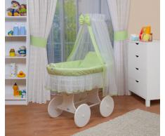 WALDIN Cuna Moisés, carretilla portabebés XXL, lacado en blanco, 9 colores a elegir