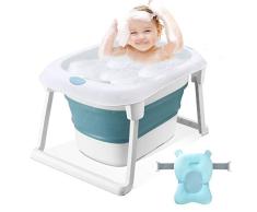 Bañera de bebé 3 en 1 Bañera portátil para niños pequeños Bañera plegable Ducha infantil Antideslizante Antideslizante a prueba de 0-10 años