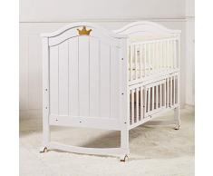 BCB Madera Maciza Blanca Cama de Cuna con Almacenamiento y colchón Repelente al Agua Convierte en una Cama Junior ✔ Altura Ajustable ✔ 3 Posiciones