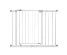 Hauck Open N Stop Safety - Barrera Seguridad Niños para Puertas y Escaleras, incl. Extension 21 cm, Barandilla Escalera, Sin Agujeros, 96 - 101 cm , Vallas Infantiles, Metal, Blanco