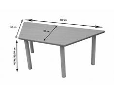 Mobeduc 600552H173 - Mesa infantil trapecio, 120 x 60 cm, talla 3, madera, color haya y amarillo